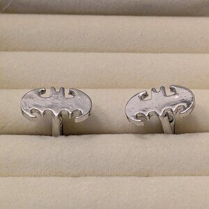 New!  Batman Symbol Cufflinks  Silver Tone